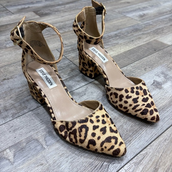 Steve Madden Dainna Cow Hair Ankle Strap Heels - Picture 1 of 7